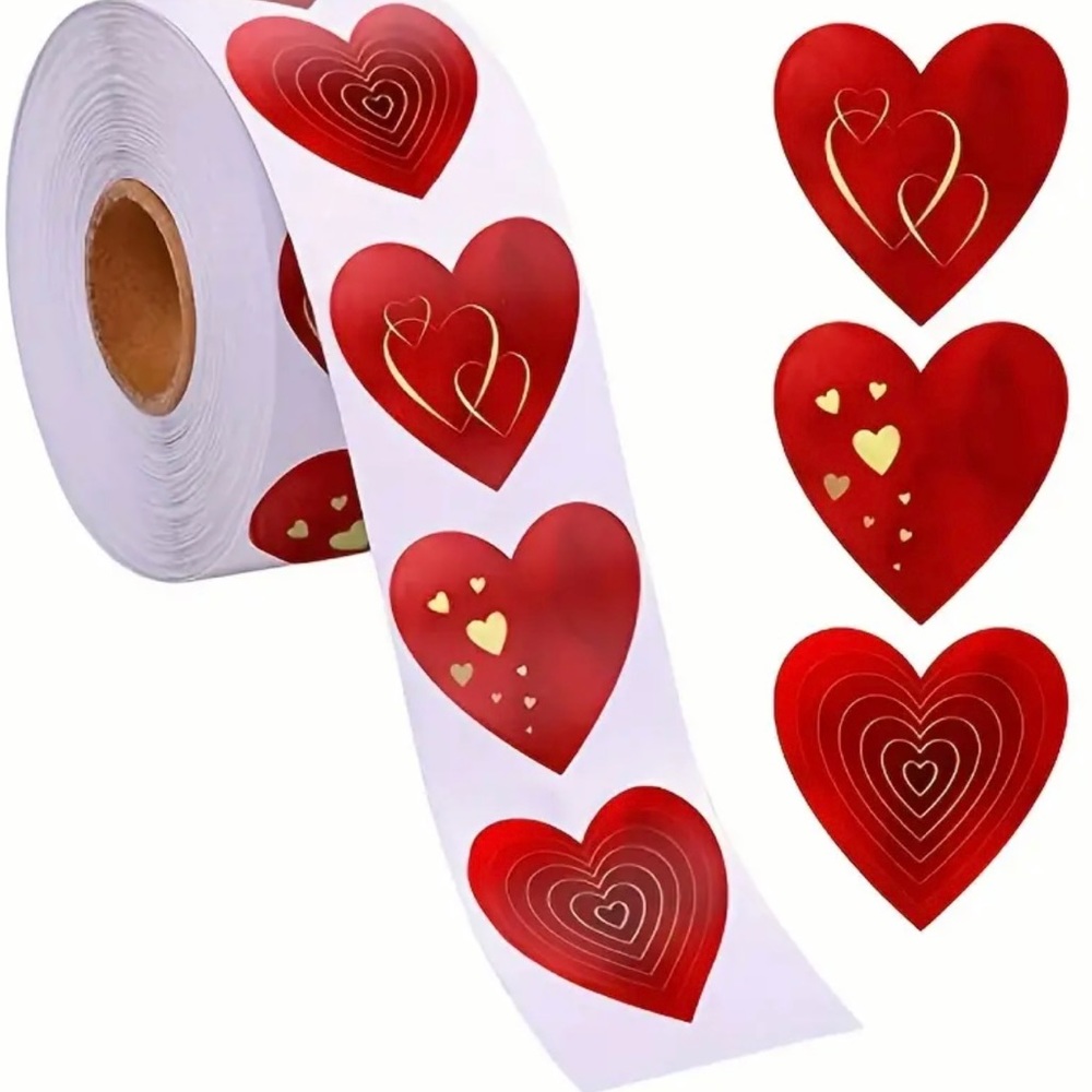 500 Heart Stickers NEW